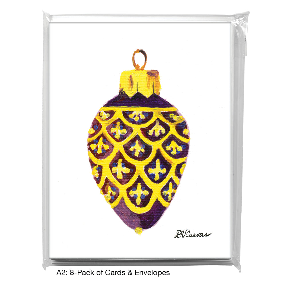 Ornament - Purple & Gold, Greeting Card (7839), A2 8-Pack, printedcanvas.com