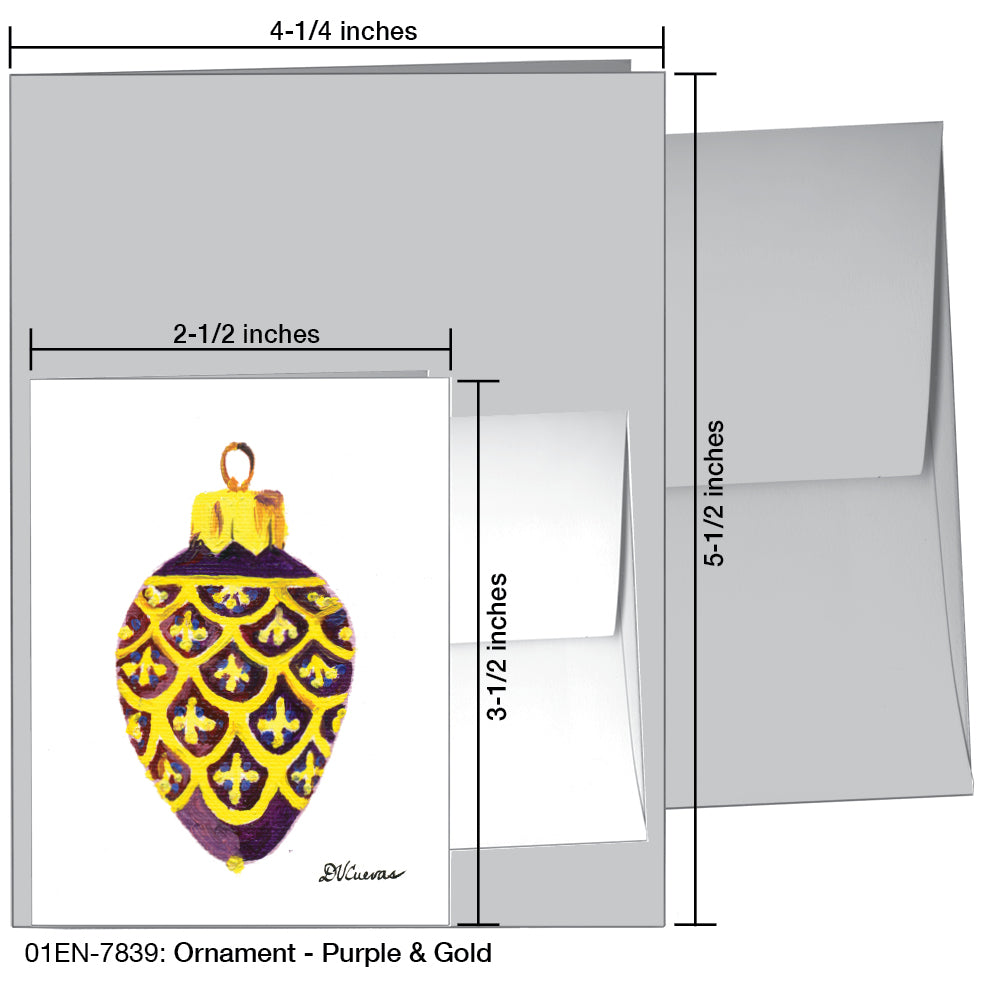 Ornament - Purple & Gold, Greeting Card (7839), Enclosure, printedcanvas.com