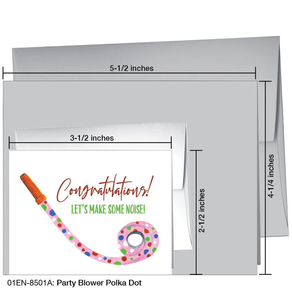 Party Blower Polka Dot, Greeting Card (8501A), Enclosure Card, printedcanvas.com