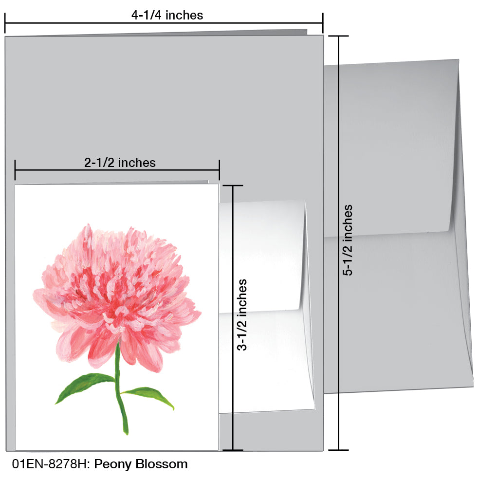 Peony Blossom, Greeting Card (8278H), Enclosure, www.printedcanvas.com
