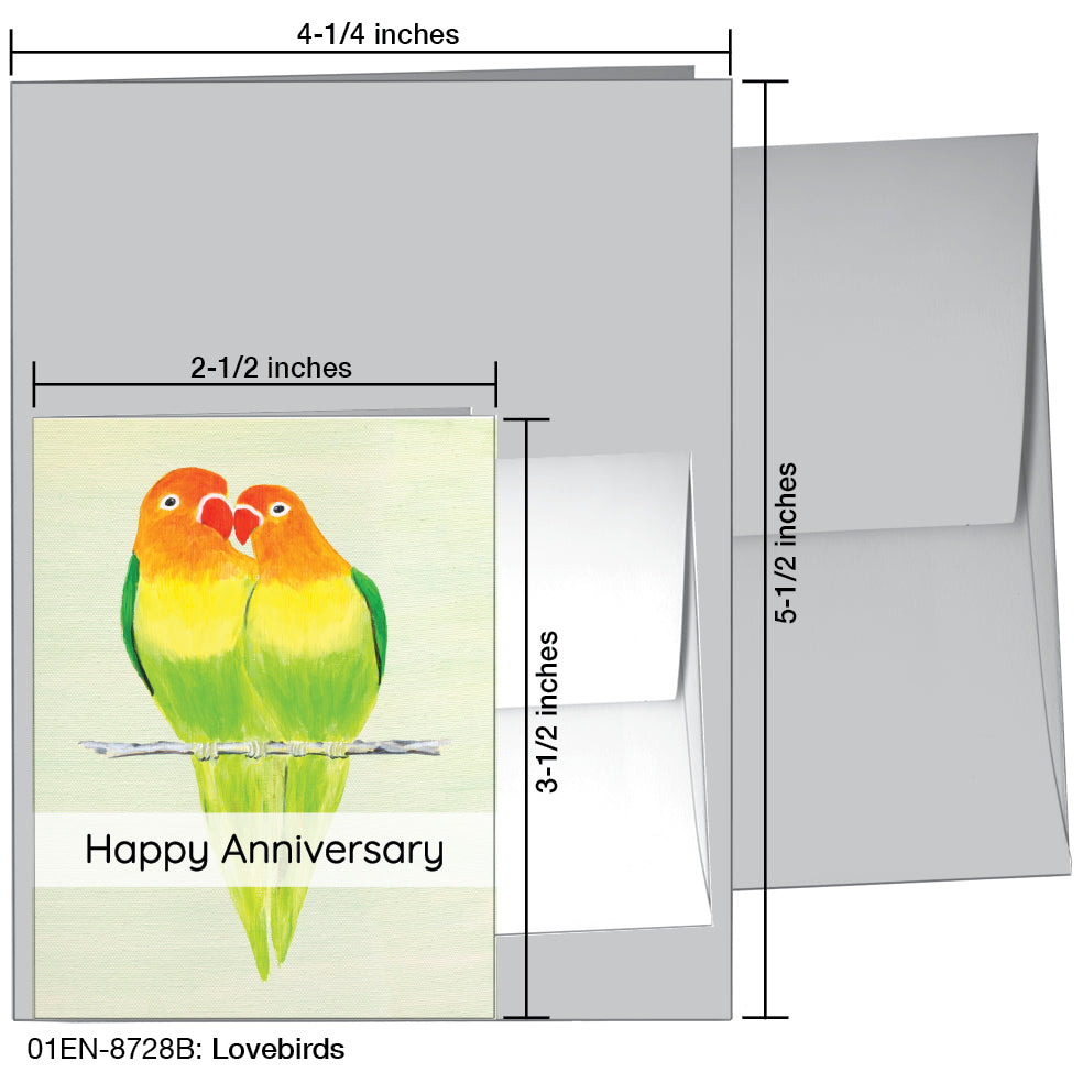 Lovebirds, Greeting Card (8728B), Enclosure Card, www.printedcanvas.com