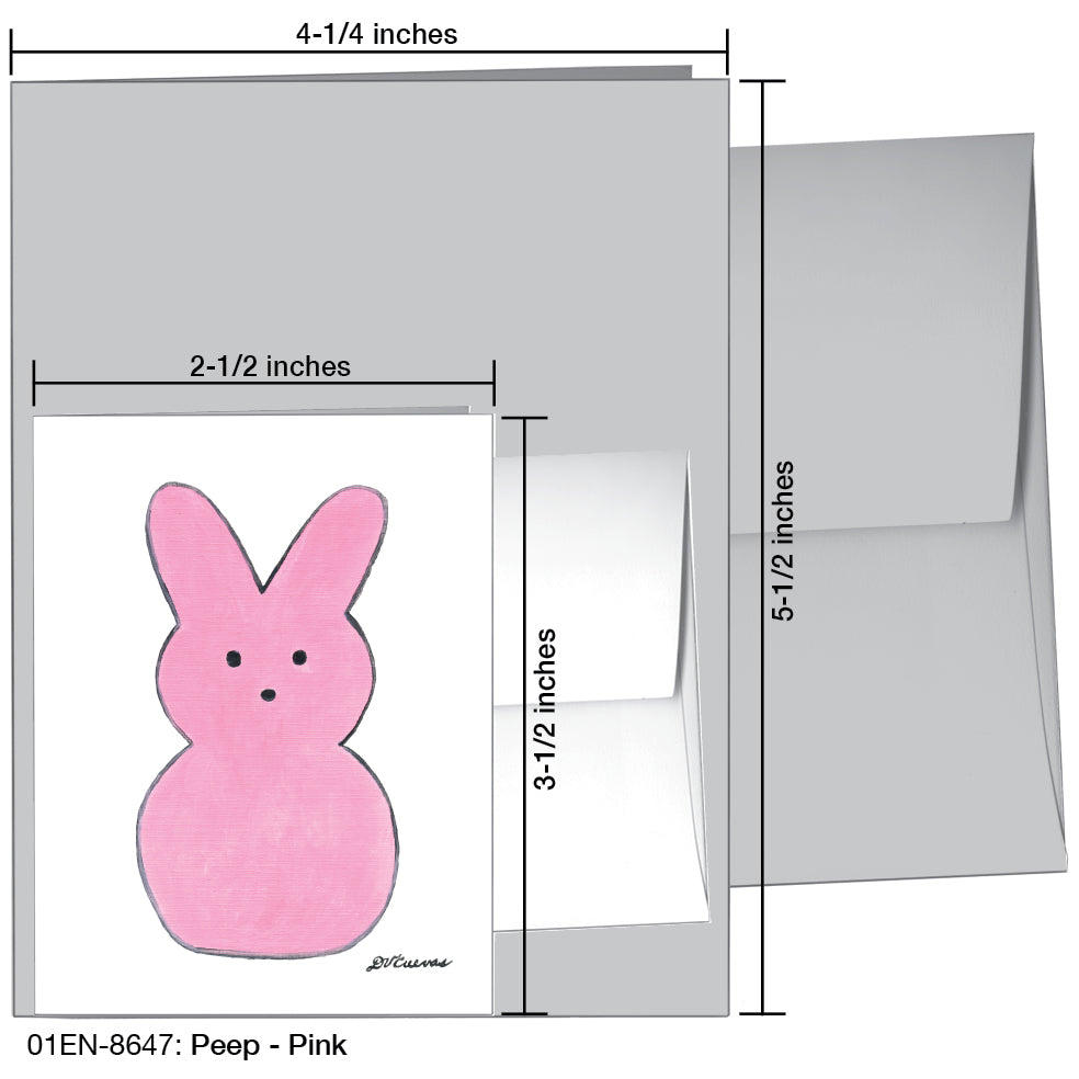 Peep - Pink, Greeting Card (8647A), Enclosure Card, www.printedcanvas.com