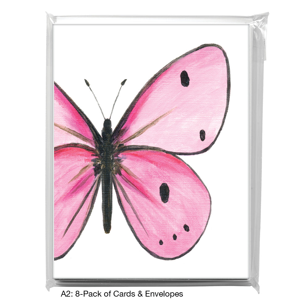 Pink Butterfly, Greeting Card (8675C), A2 8-Pack, printedcanvas.com
