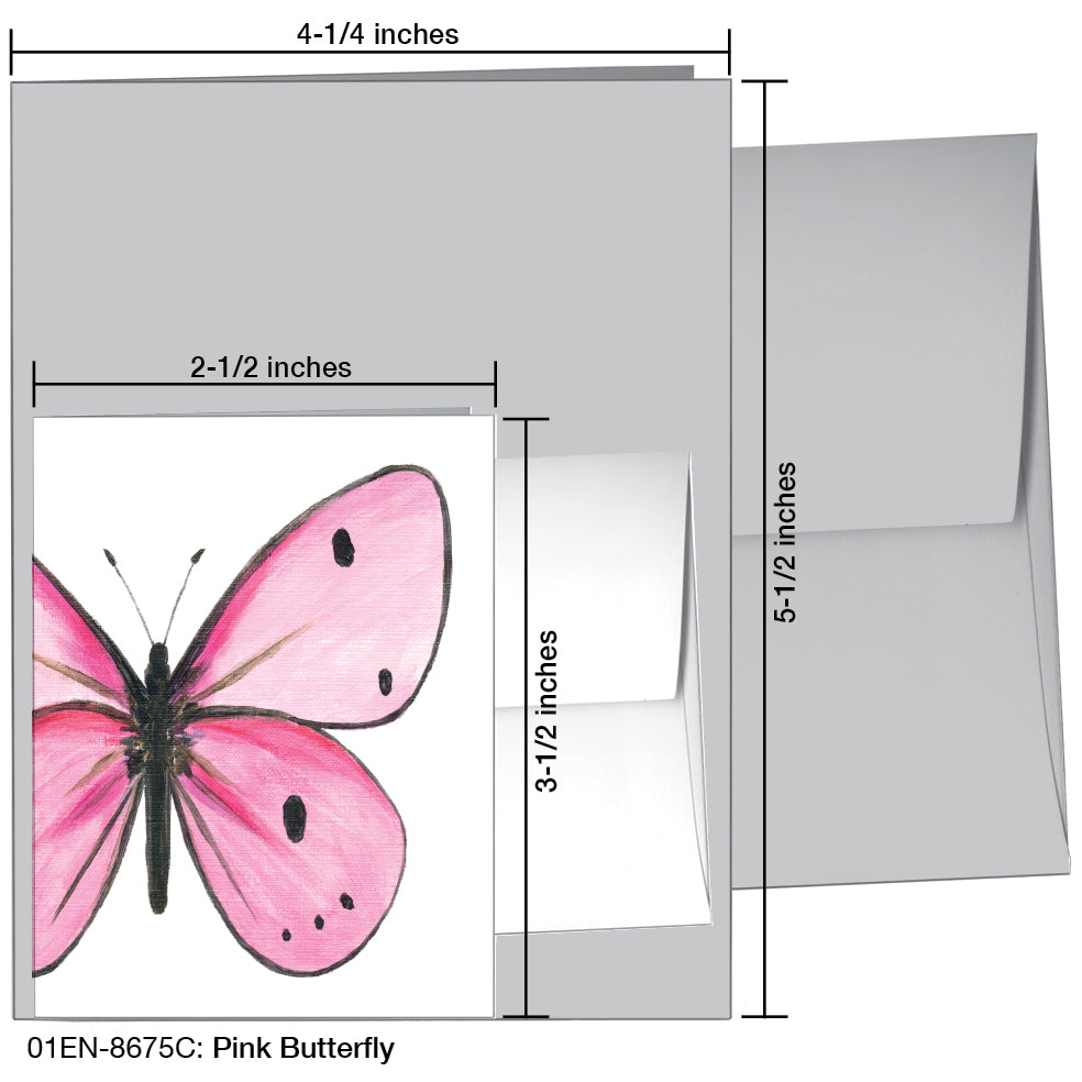 Pink Butterfly, Greeting Card (8675C), Enclosure, www.printedcanvas.com