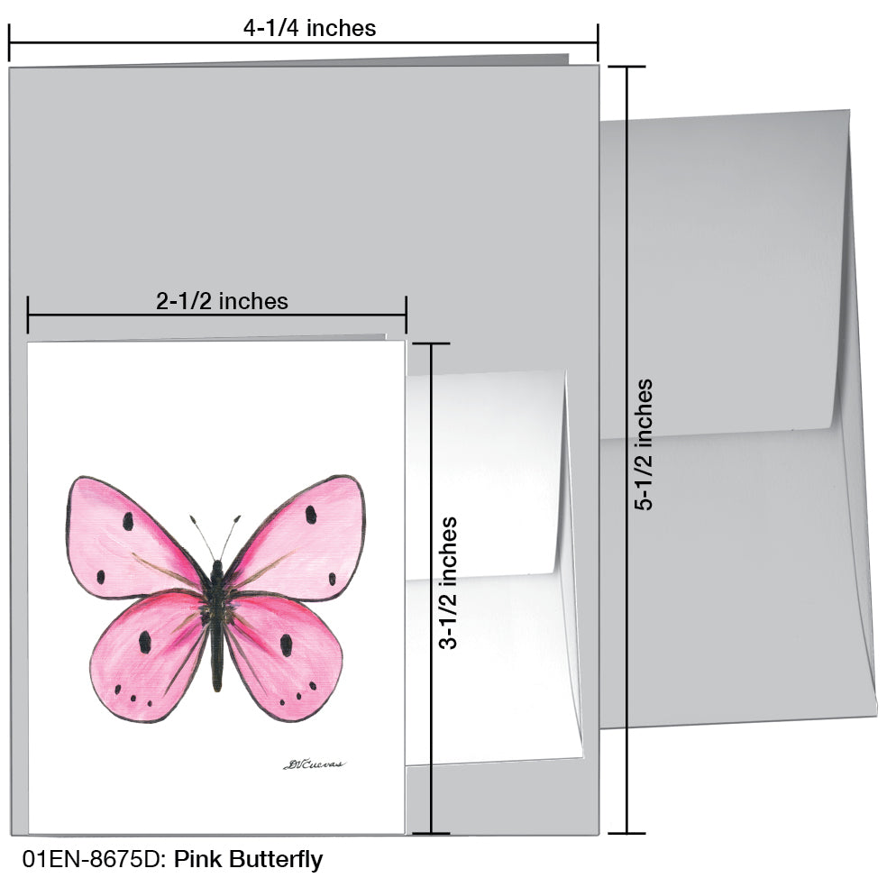 Pink Butterfly, Greeting Card (8675D), Enclosure, www.printedcanvas.com