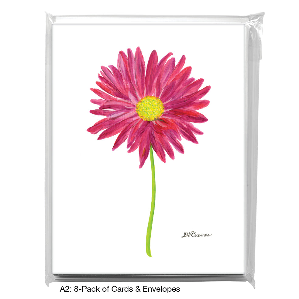 Pink Daisy, Greeting Card (8707C), A2 Card 8-Pack, www.printedcanvas.com