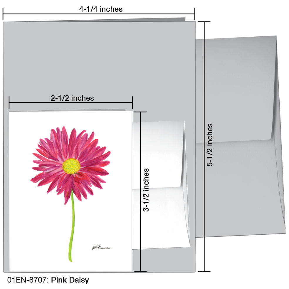 Pink Daisy, Greeting Card (8707C), Enclosure Card, www.printedcanvas.com