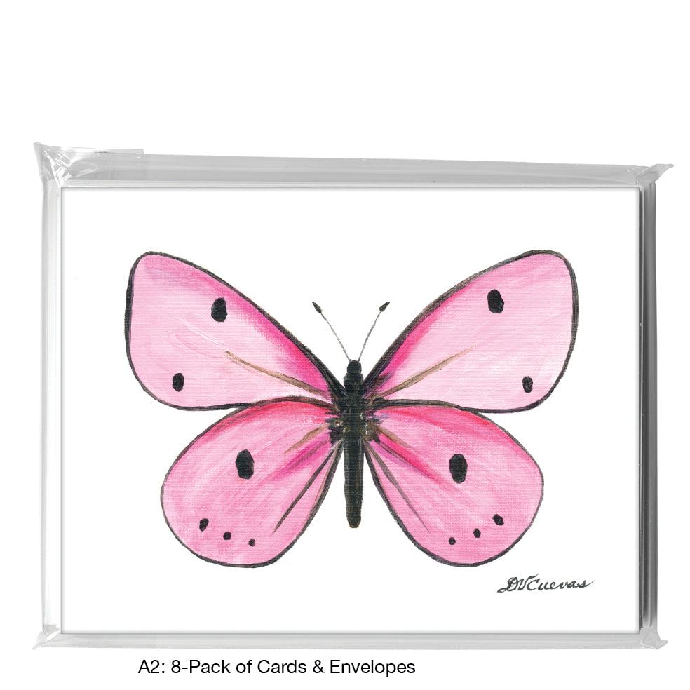 Pink Butterfly, Greeting Card (8675), A2 8-Pack, printedcanvas.com