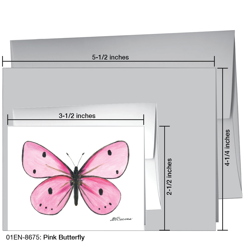 Pink Butterfly, Greeting Card (8675F), Enclosure, www.printedcanvas.com