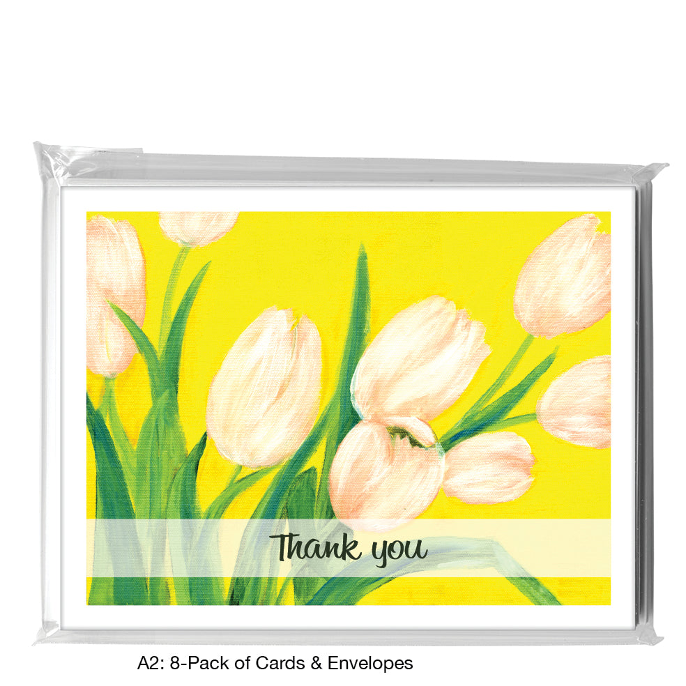 Pink Tulips, Greeting Card (7049M), A2 8-Pack, printedcanvas.com
