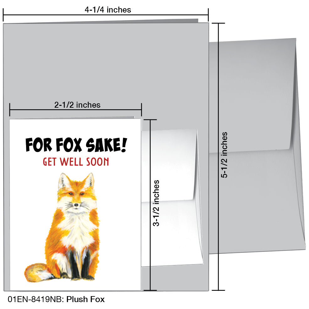 Plush Fox, Greeting Card (8419NB), Enclosure Card, www.printedcanvas.com