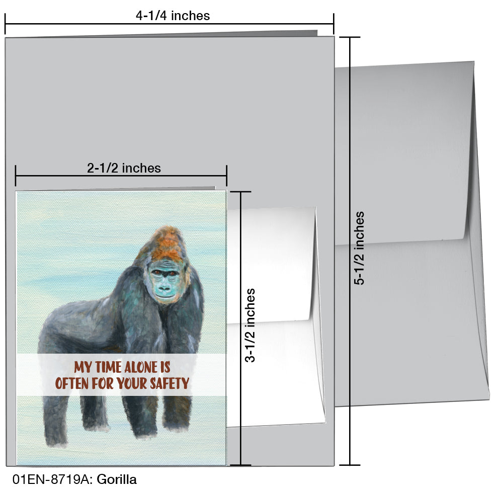 Gorilla, Greeting Card (8719A), Enclosure, www.printedcanvas.com