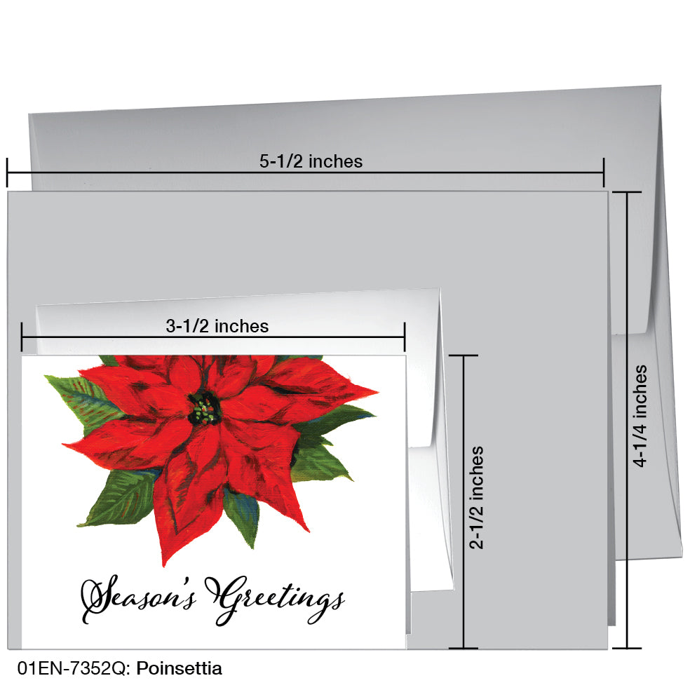 Poinsettia, Greeting Card (7352Q), Enclosure, www.printedcanvas.com