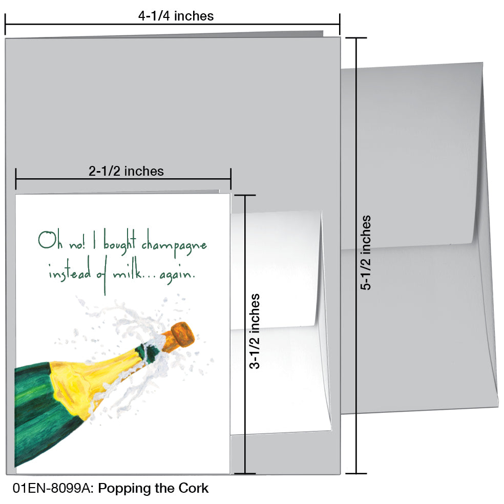Popping the Cork, Greeting Card (8099A), Enclosure, www.printedcanvas.com