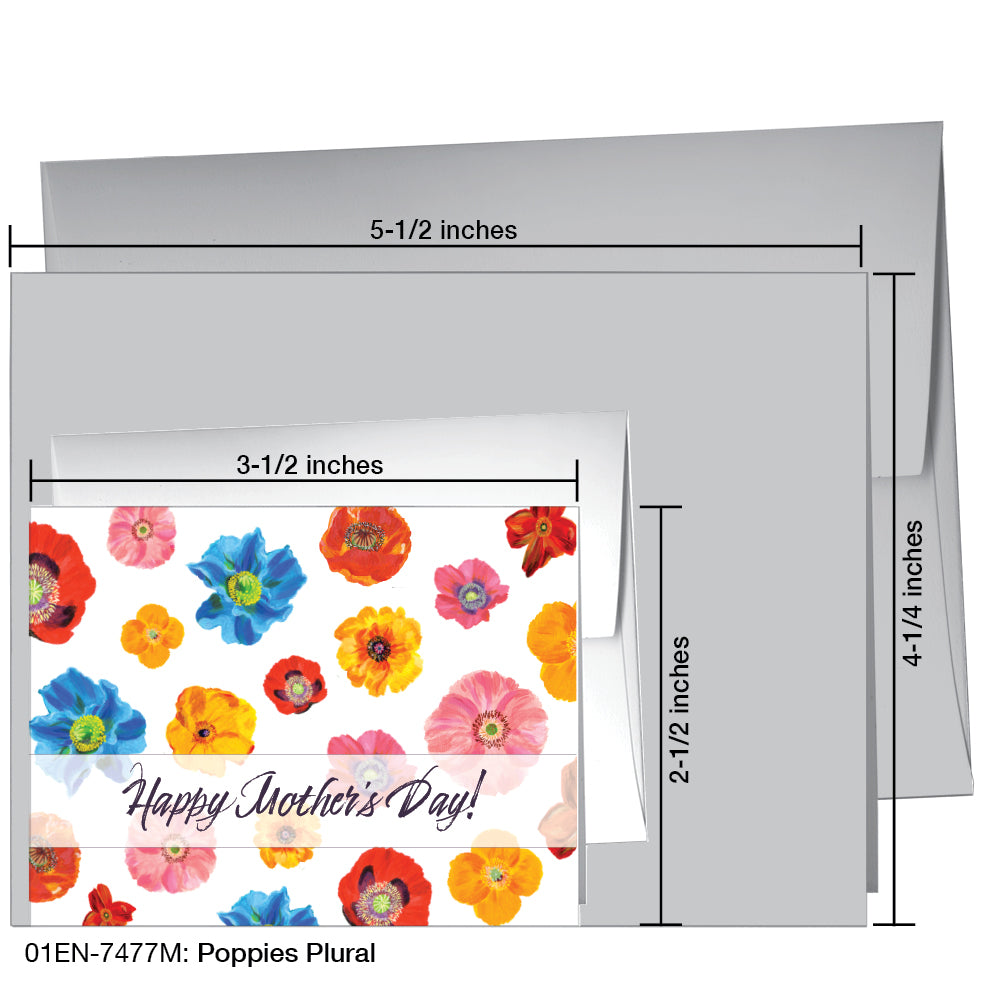 Poppies Plural, Greeting Card (7477M), Enclosure Card, www.printedcanvas.com