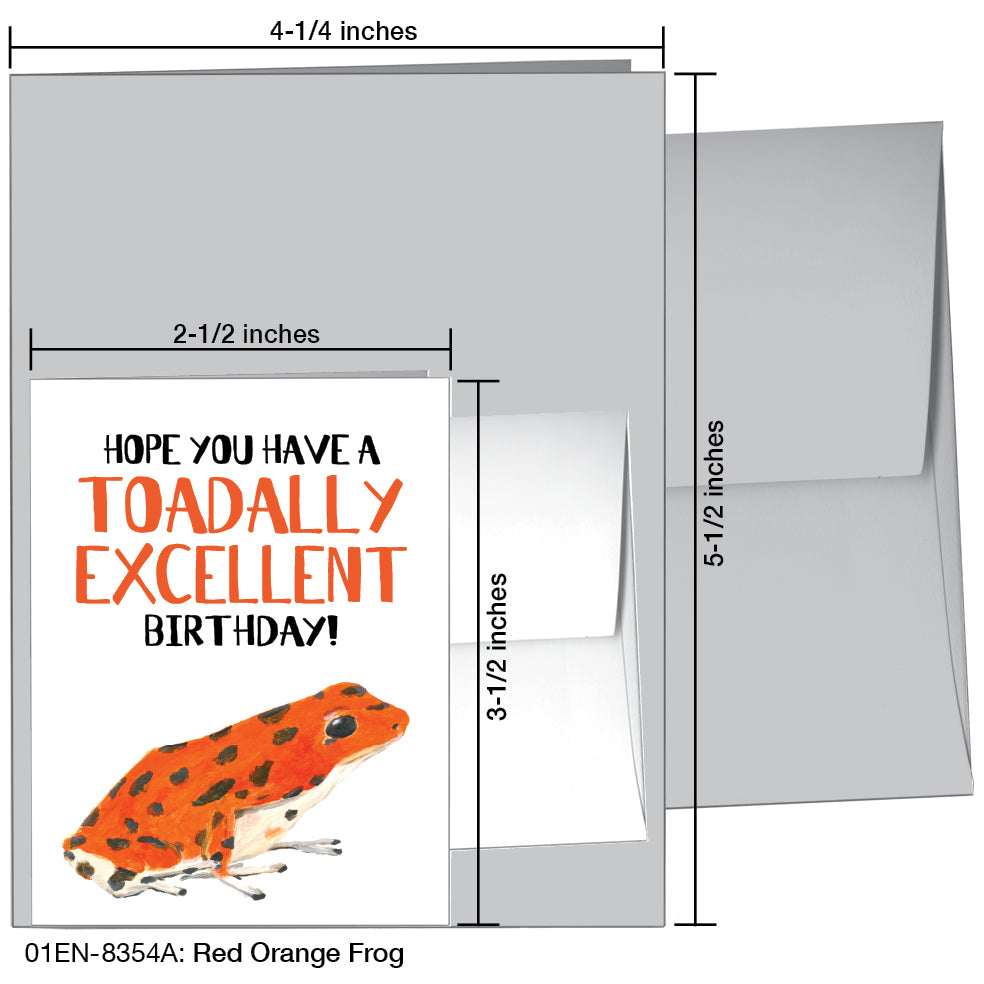 Red Orange Frog, Greeting Card (8354A), Enclosure, www.printedcanvas.com