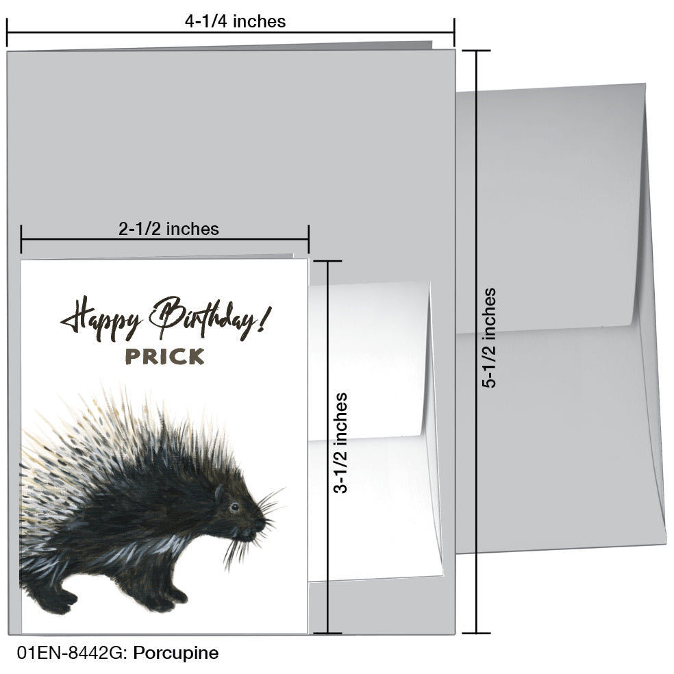 Porcupine, Greeting Card (8442G), Enclosure, www.printedcanvas.com
