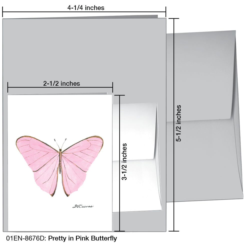 Pretty in Pink Butterfly, Greeting Card (8676D), Enclosure Card, www.printedcanvas.com
