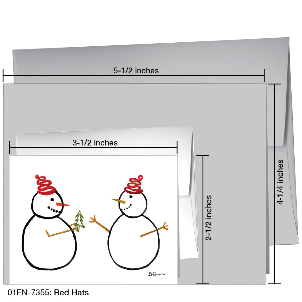 Red Hats, Greeting Card (7355A), Enclosure, www.printedcanvas.com