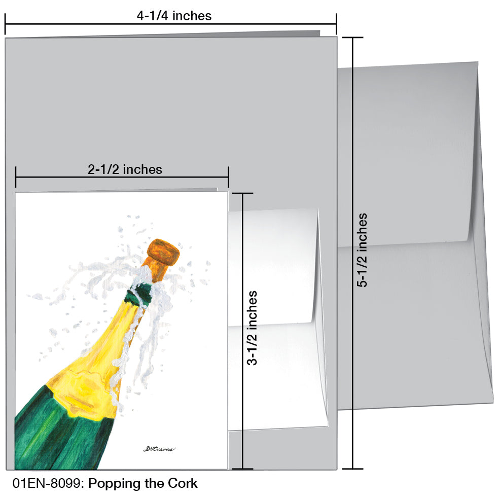 Popping the Cork, Greeting Card (8099F), Enclosure, www.printedcanvas.com