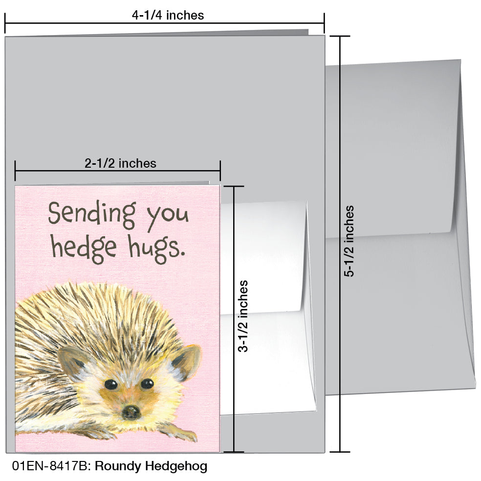 Roundy Hedgehog, Greeting Card (8417B), Enclosure, www.printedcanvas.com