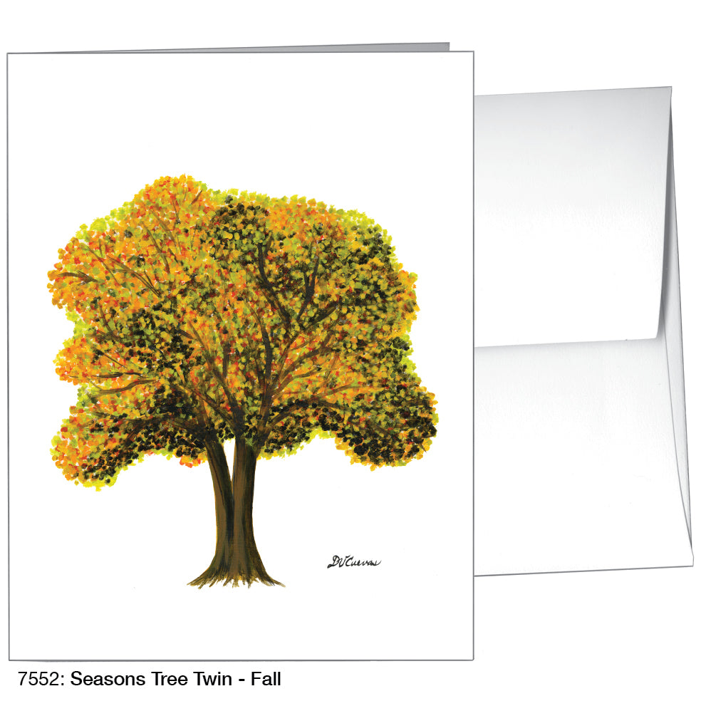 Seasons Tree Twin, Greeting Card (7552C), Front, www.printedcanvas.com
