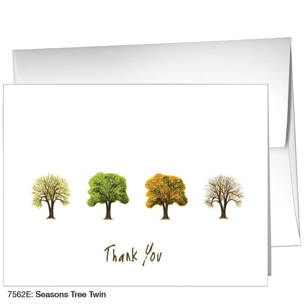 Seasons Tree Twin, Greeting Card (7562E), A2, printedcanvas.com