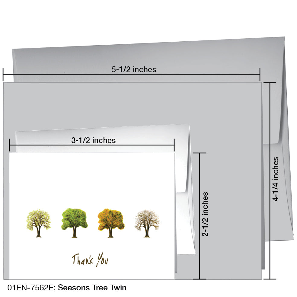 Seasons Tree Twin, Greeting Card (7562E), Enclosure, printedcanvas.com