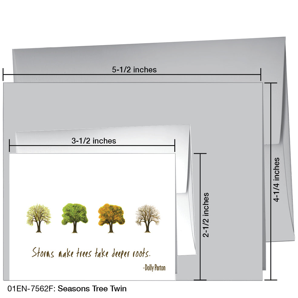 Seasons Tree Twin, Greeting Card (7562F), Enclosure, printedcanvas.com