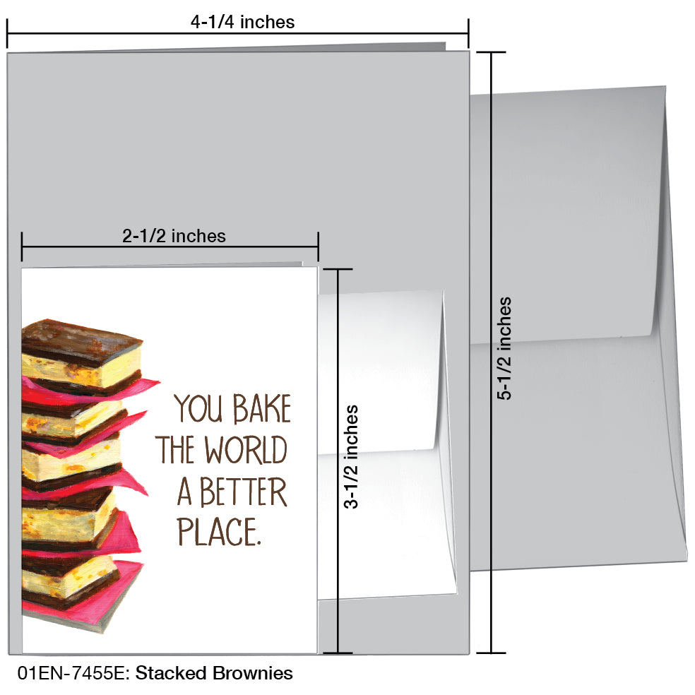 Stacked Brownie & Peanut Butter Cream Sandwiches, Greeting Card (7455E), Enclosure, www.printedcanvas.com