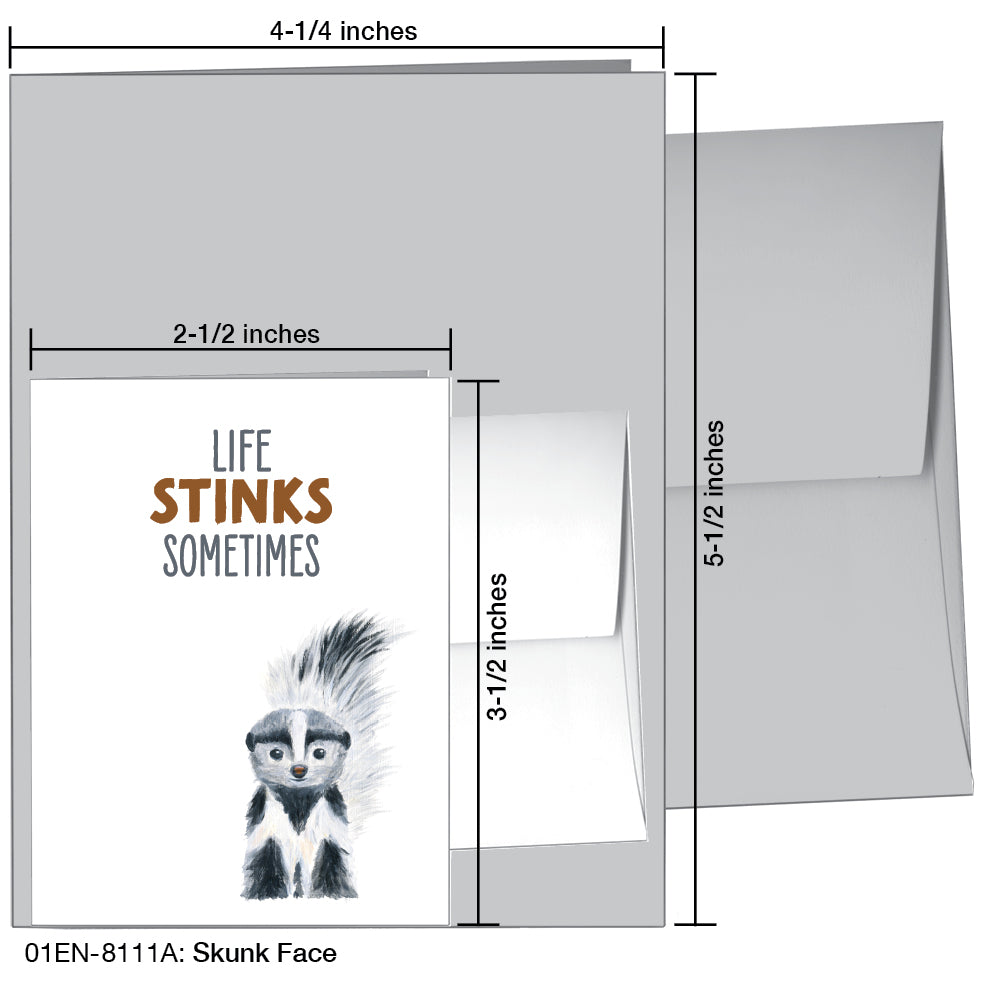 Skunk Face, Greeting Card (8111A), Enclosure, www.printedcanvas.com