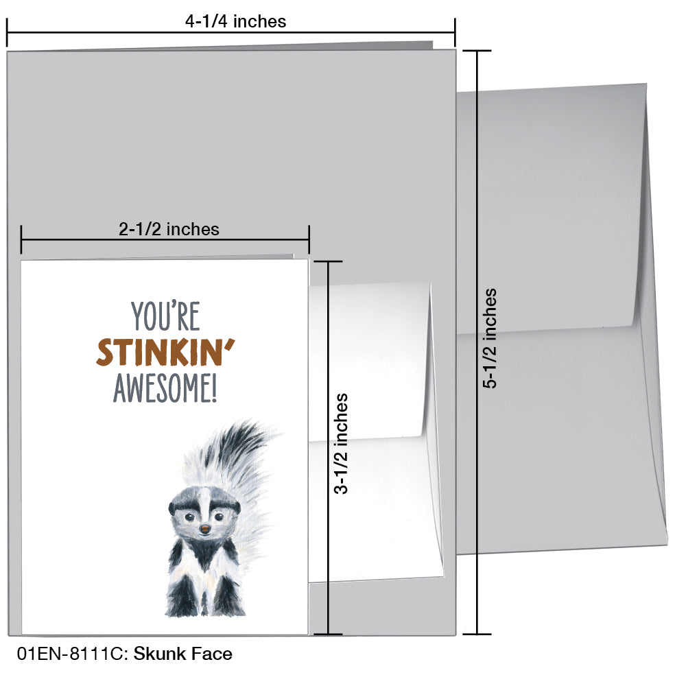 Skunk Face, Greeting Card (8111C), Enclosure, www.printedcanvas.com