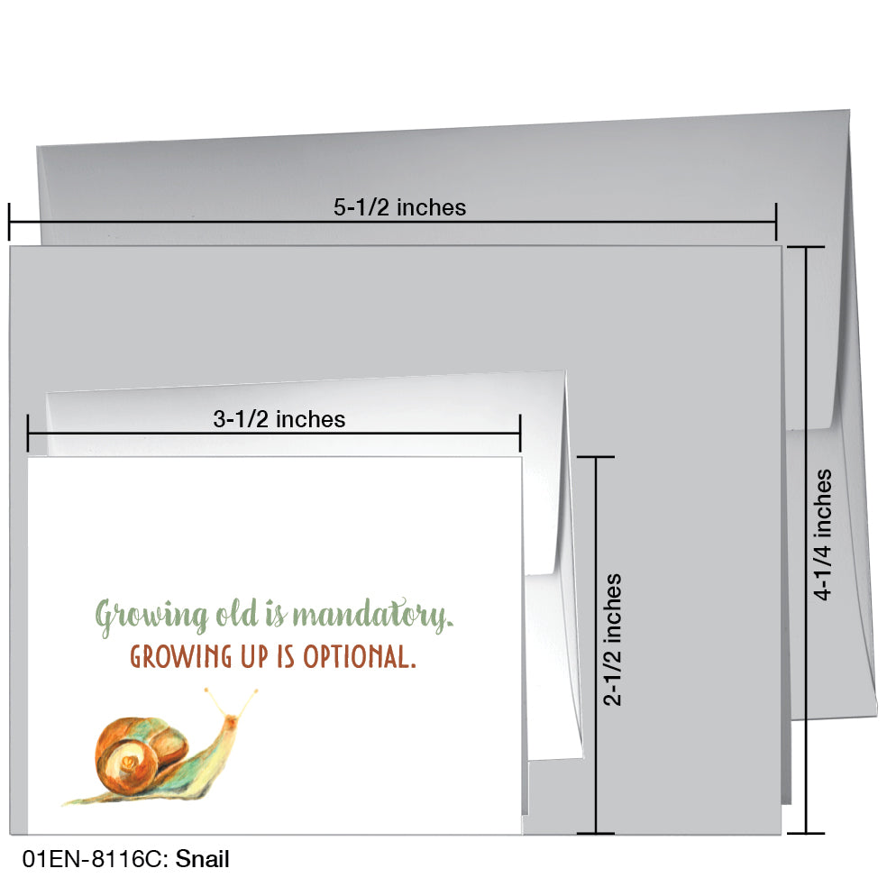 Snail, Greeting Card (8116C), Enclosure, www.printedcanvas.com