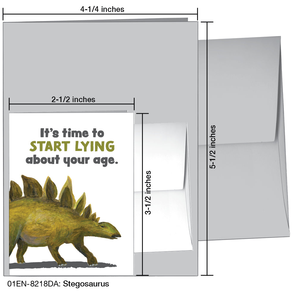 Stegosaurus, Greeting Card (8218DA), Enclosure, www.printedcanvas.com