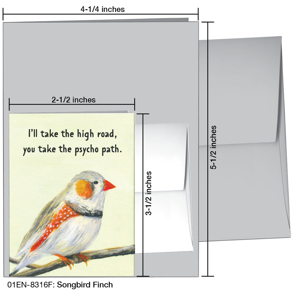 Songbird Finch, Greeting Card (8316F), Enclosure Card, printedcanvas.com