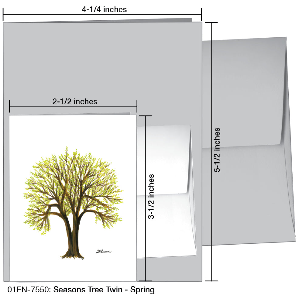 Seasons Tree Twin, Greeting Card (7550), Enclosure, printedcanvas.com