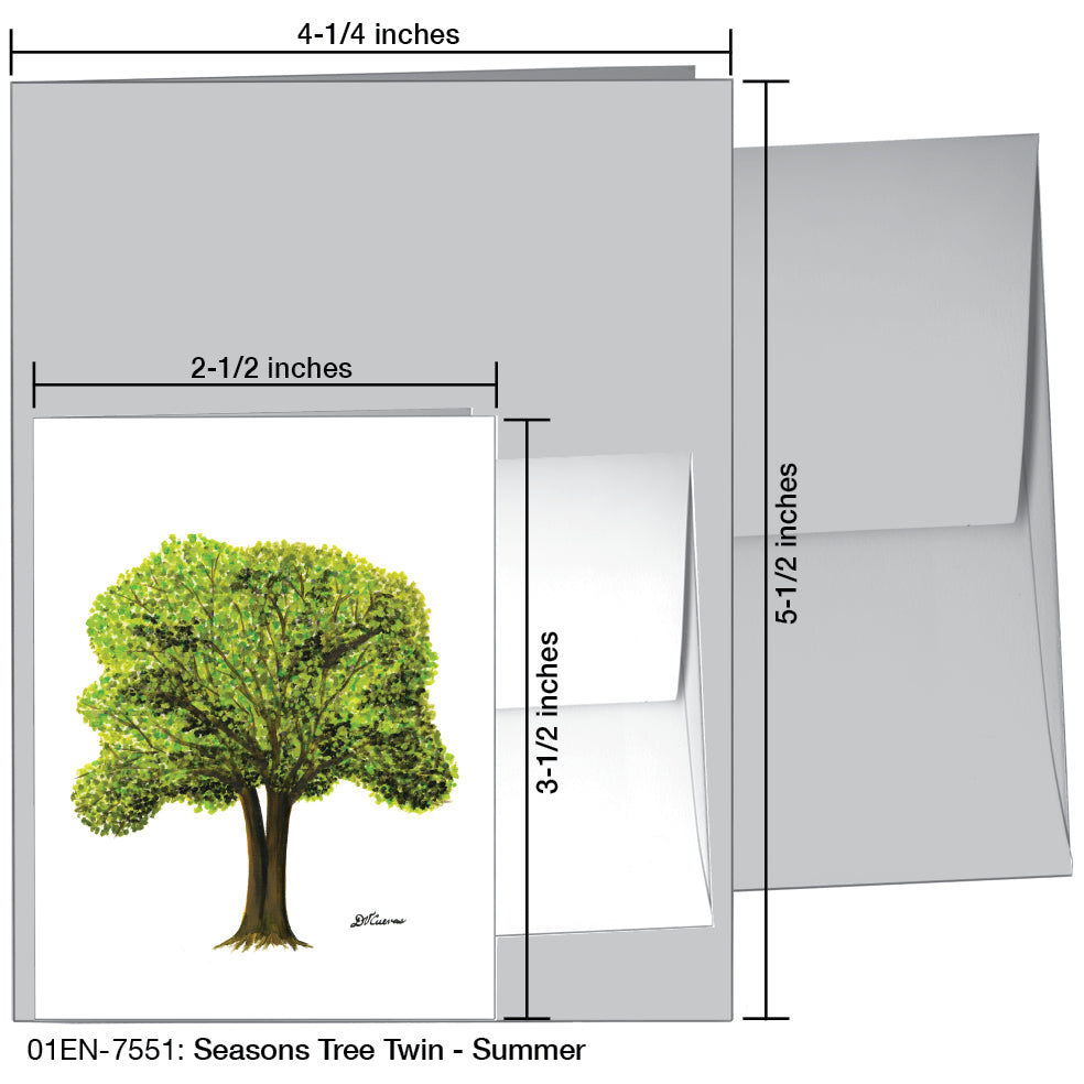 Seasons Tree Twin, Greeting Card (7551), Enclosure, printedcanvas.com