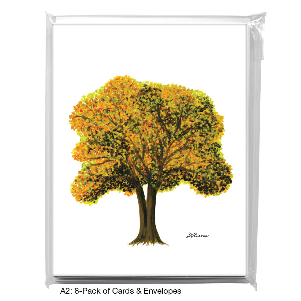 Seasons Tree Twin, Greeting Card (7552), A2 8-Pack, printedcanvas.com