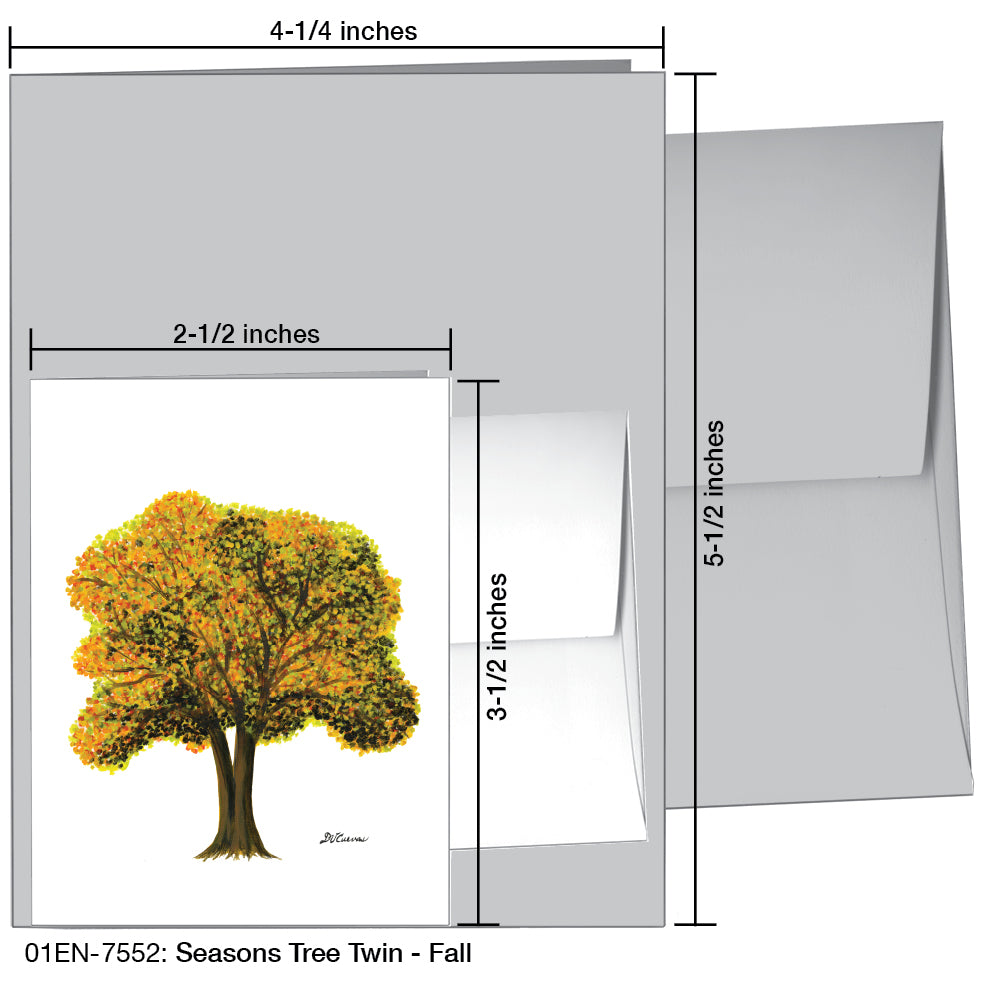 Seasons Tree Twin, Greeting Card (7552C), Enclosure, www.printedcanvas.com
