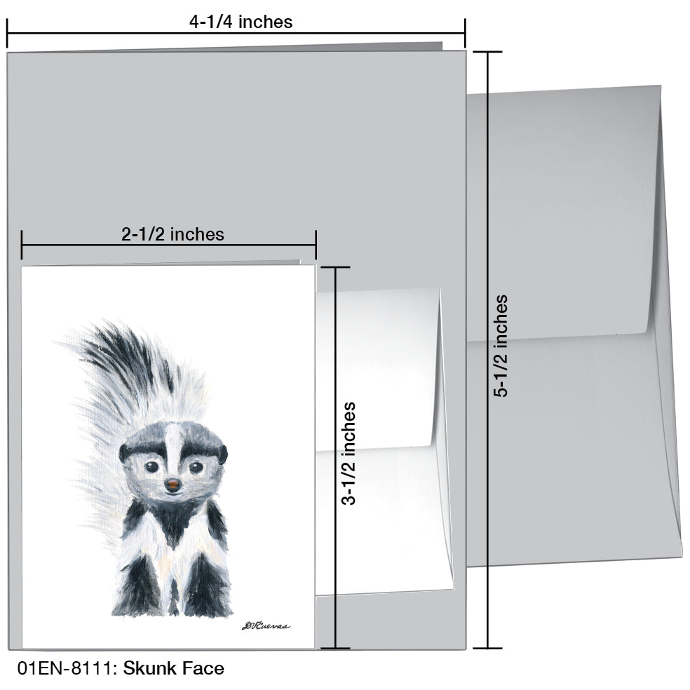 Skunk Face, Greeting Card (8111G), Enclosure Card, www.printedcanvas.com