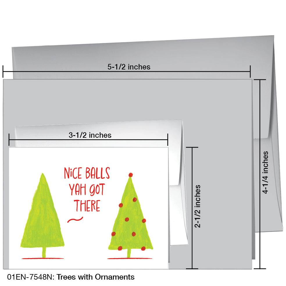Trees With Ornaments, Greeting Card (7548N), Enclosure, printedcanvas.com