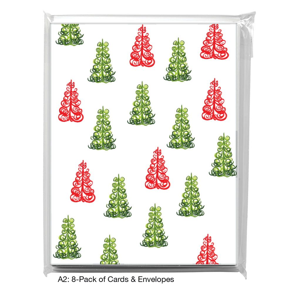 Twirly Tree, Greeting Card (7561C), A2 8-Pack, printedcanvas.com