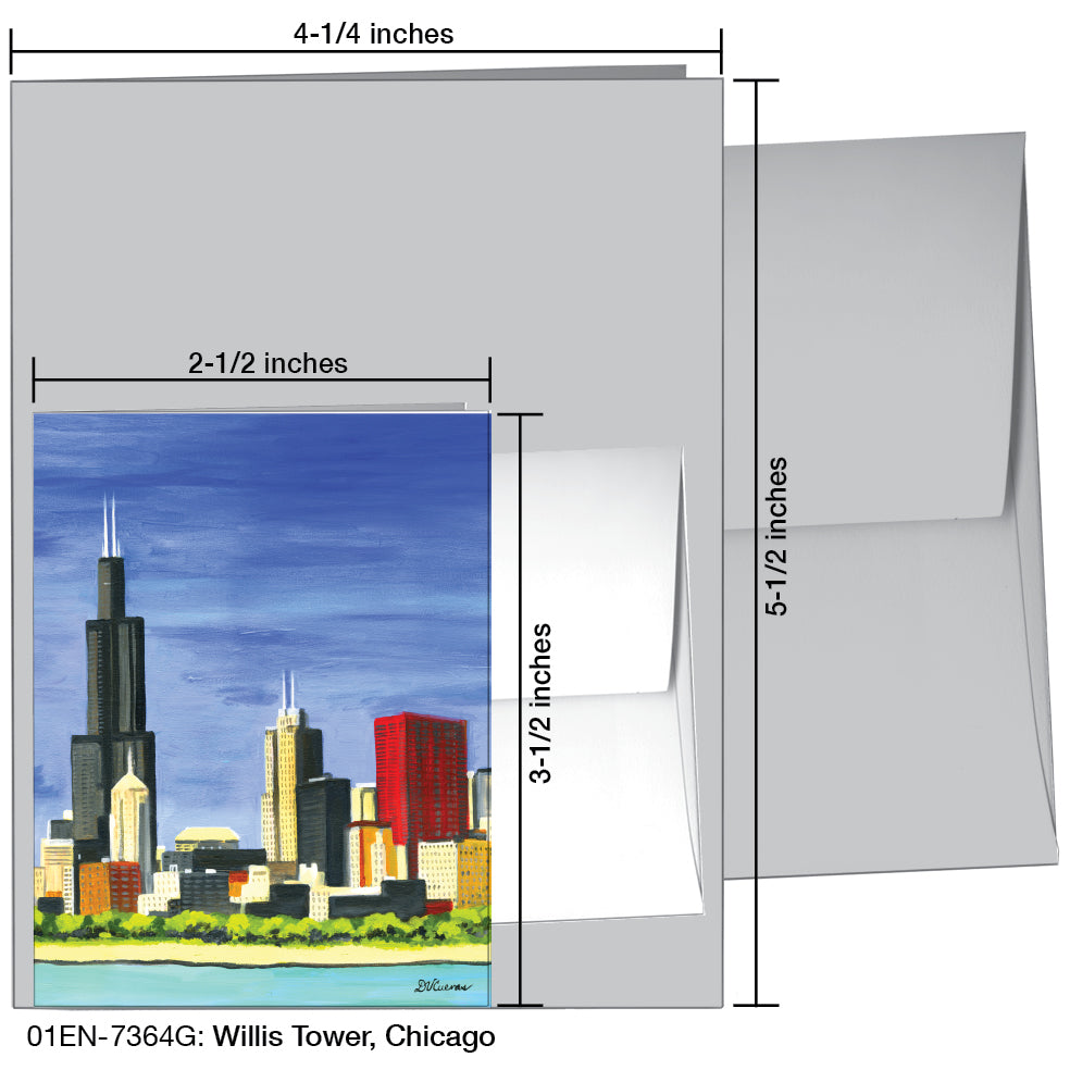Willis Tower, Chicago, Greeting Card (7364G), Enclosure, printedcanvas.com