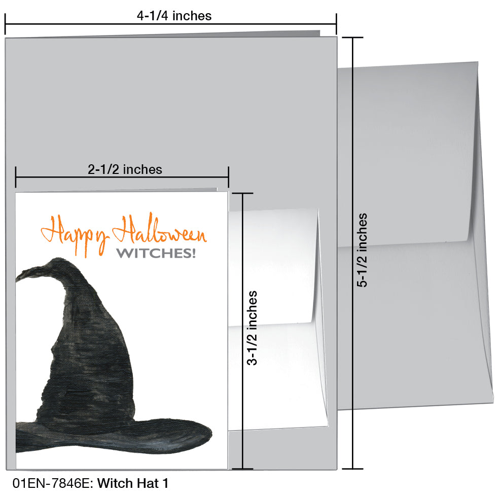 Witch Hat 1, Greeting Card (7846E), Enclosure, www.printedcanvas.com