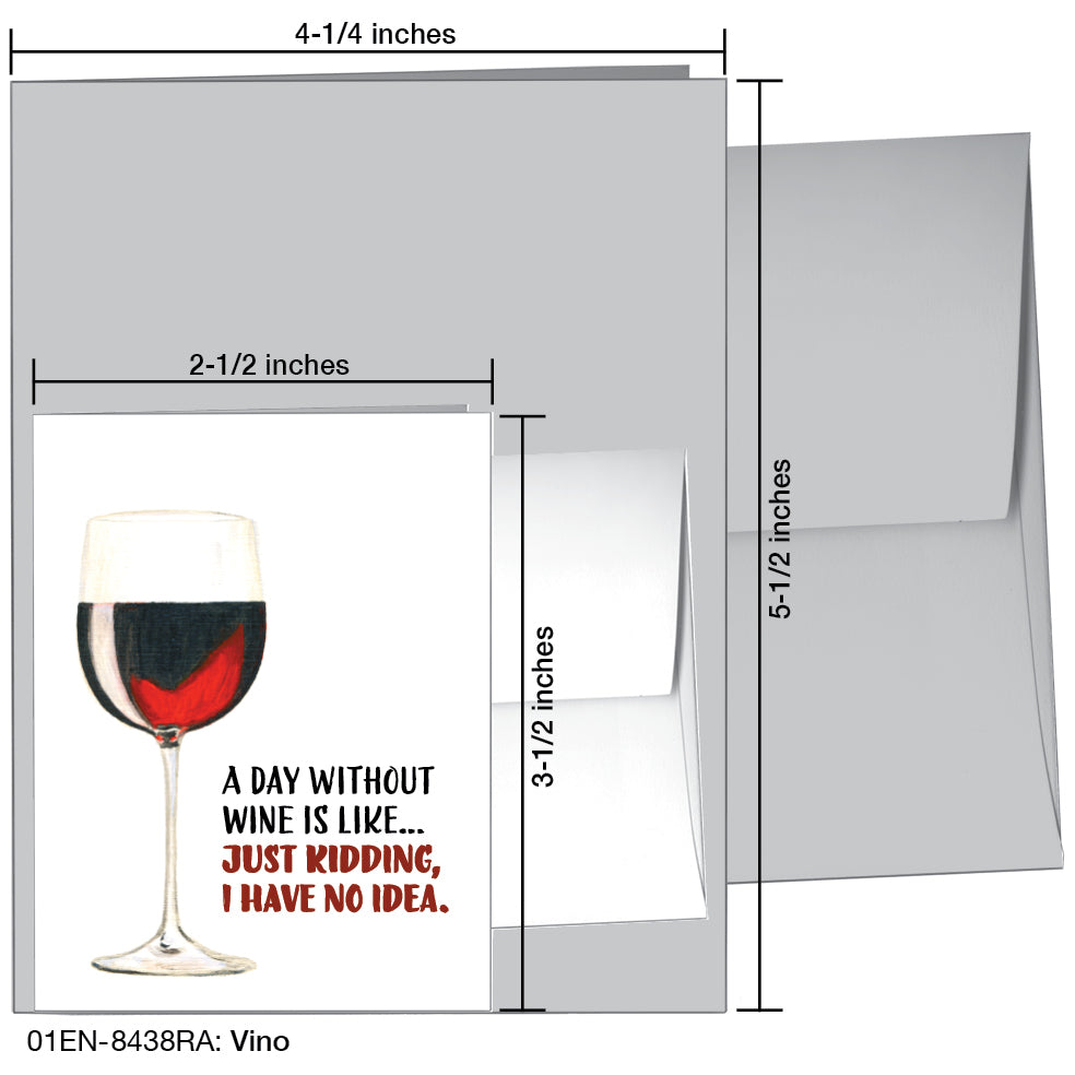 Vino, Greeting Card (8438RA), Enclosure, www.printedcanvas.com