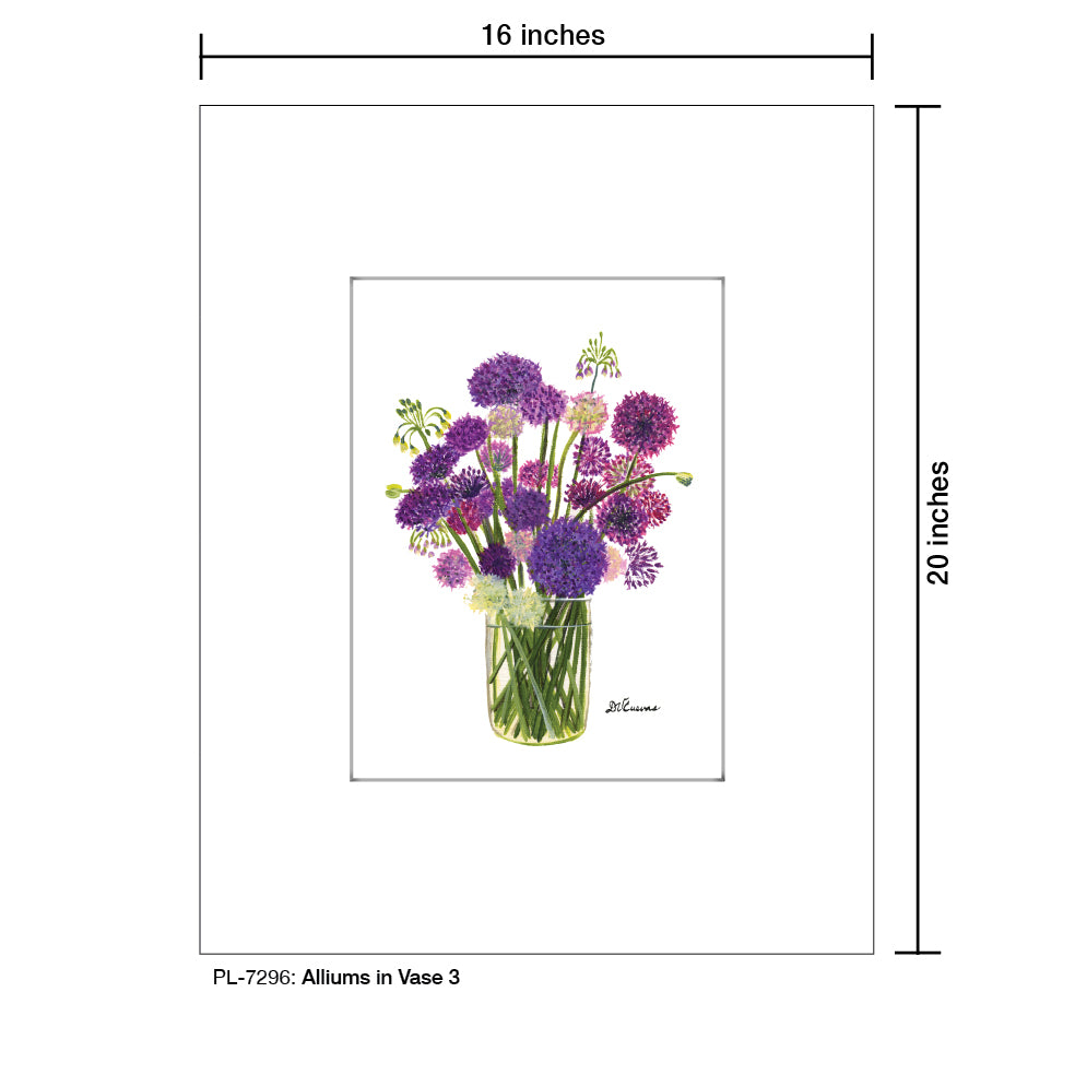 Alliums in Vase 3, Print (#7296A), Printe Matted, www.printedcanvas.com
