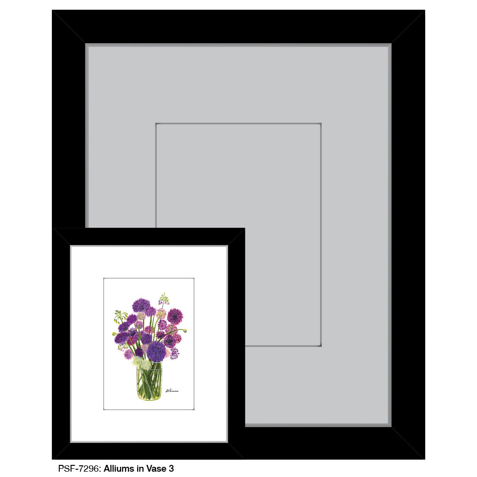 Alliums in Vase 3, Print (#7296A), Print Matted, www.printedcanvas.com