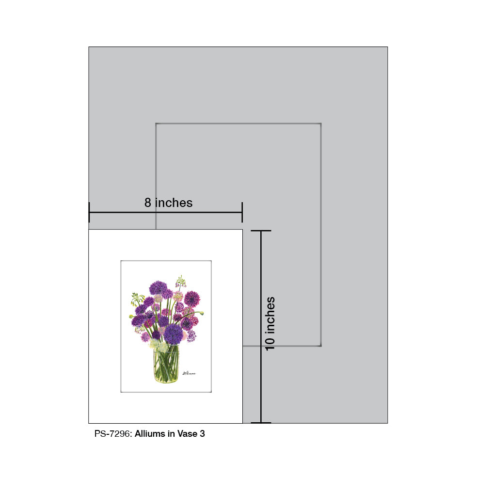 Alliums in Vase 3, Print (#7296A), Print Matted, www.printedcanvas.com