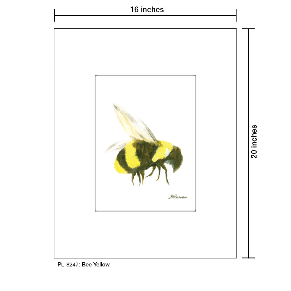 Bee Yellow, Print (#8247D), Printe Matted, www.printedcanvas.com