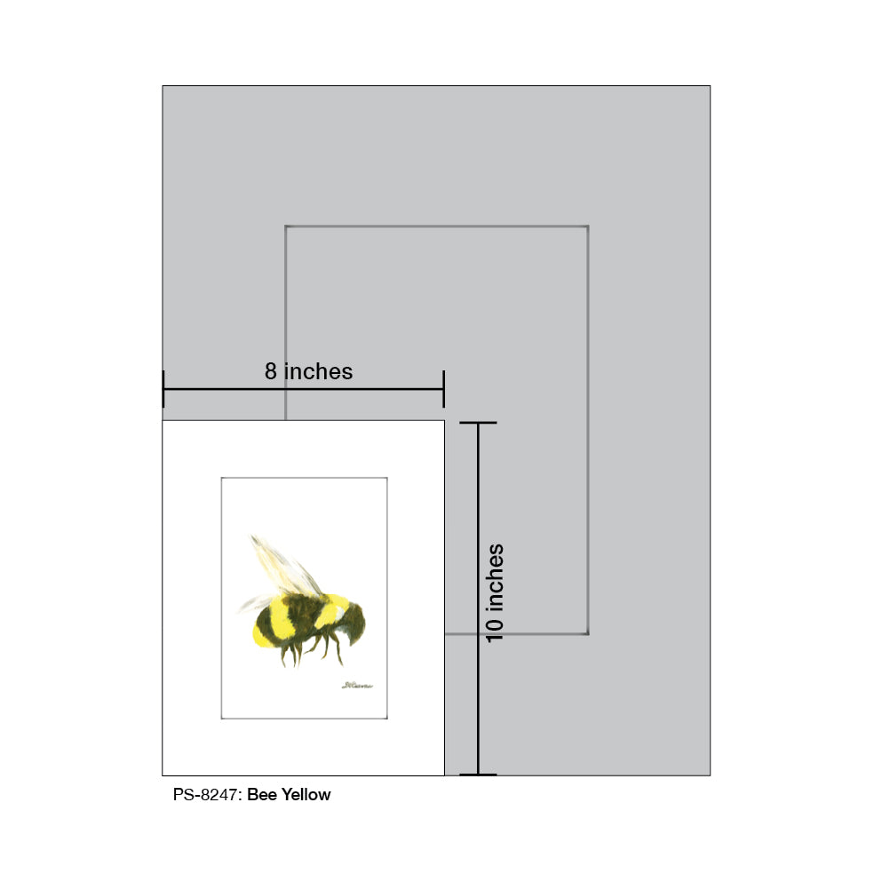 Bee Yellow, Print (#8247D), Print Matted, www.printedcanvas.com